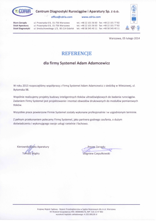 Preview of reference letter: CDRiA