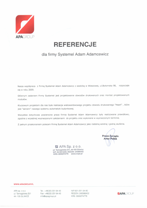 APA Group reference letter preview