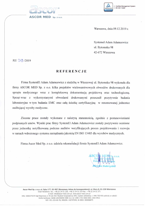 Ascor Med reference letter preview